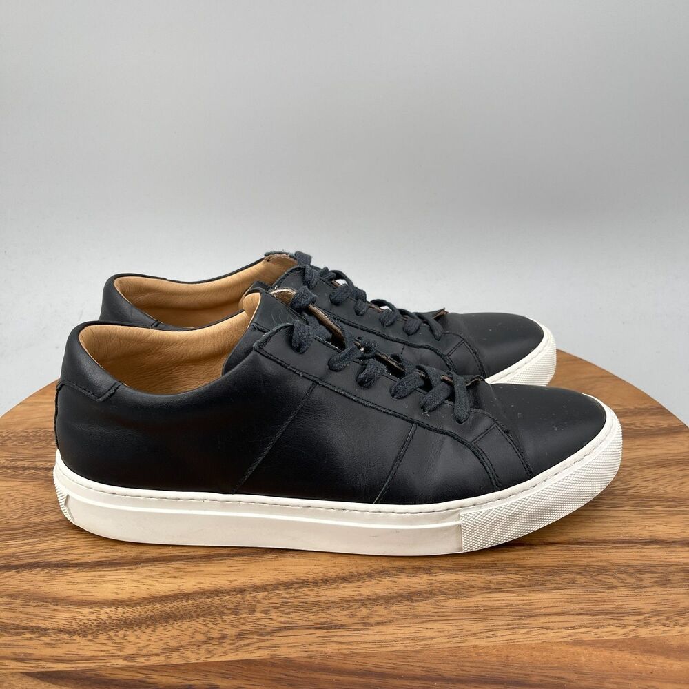 Greats Brooklyn Royale Shoes Mens Size 10 Black Leather Casual Comfort Sneakers
